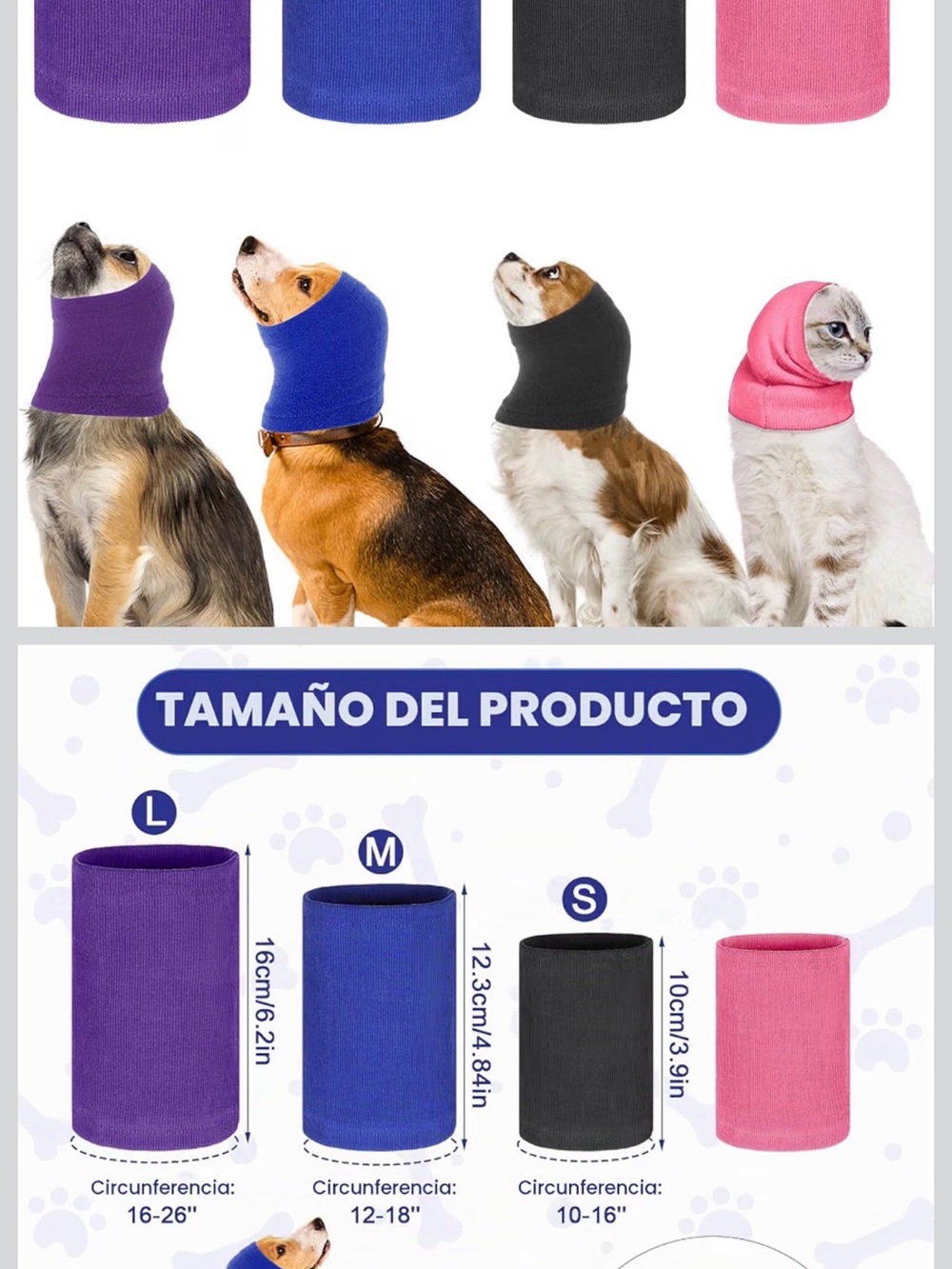 Neck Warmer for Dogs and Cats — Pink,Gray,Blue,